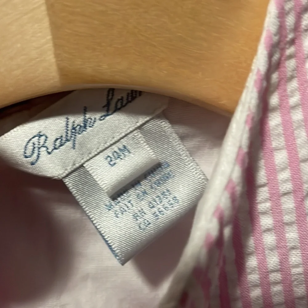 Polo Ralph Lauren Pink Seersucker & Lace Dress 24 months